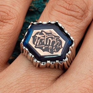Silver Men&#39;s Ring with Alhamdulillah Written, Gift for Muslim, Islamic Gift Men, Handmade Silver Ring, Gift for Men, Gift for Husband