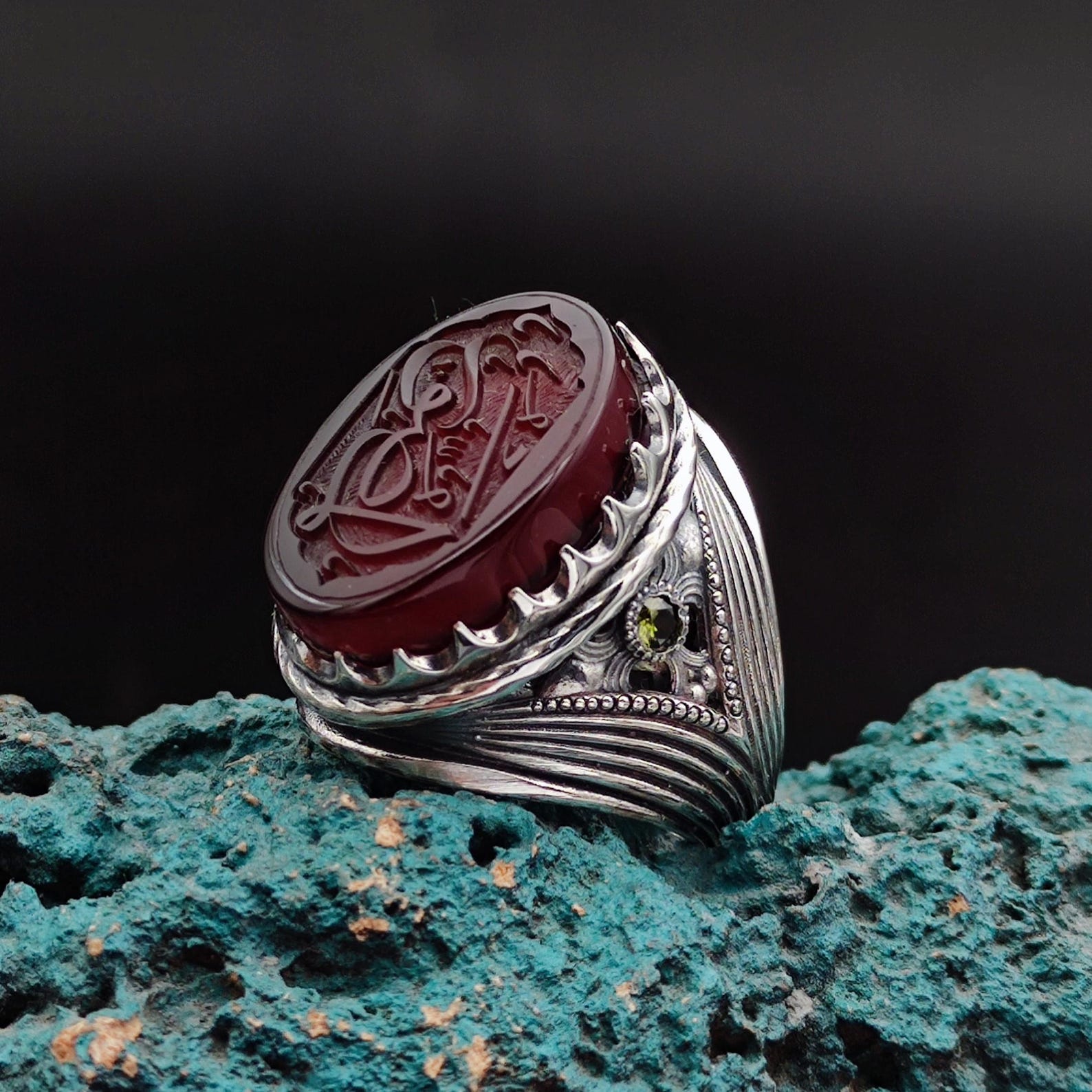 Islamic Rings Stone Names Hand Carved