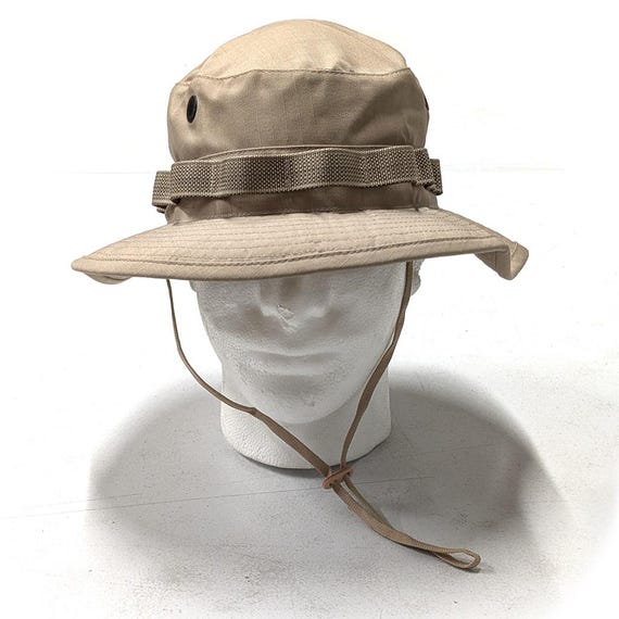 Khaki Short Brim Boonie Cover: US Military Tan Wet Weather