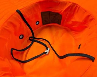 Blaze Orange Short Brim Boonie Cover: Water Resistant Orange
