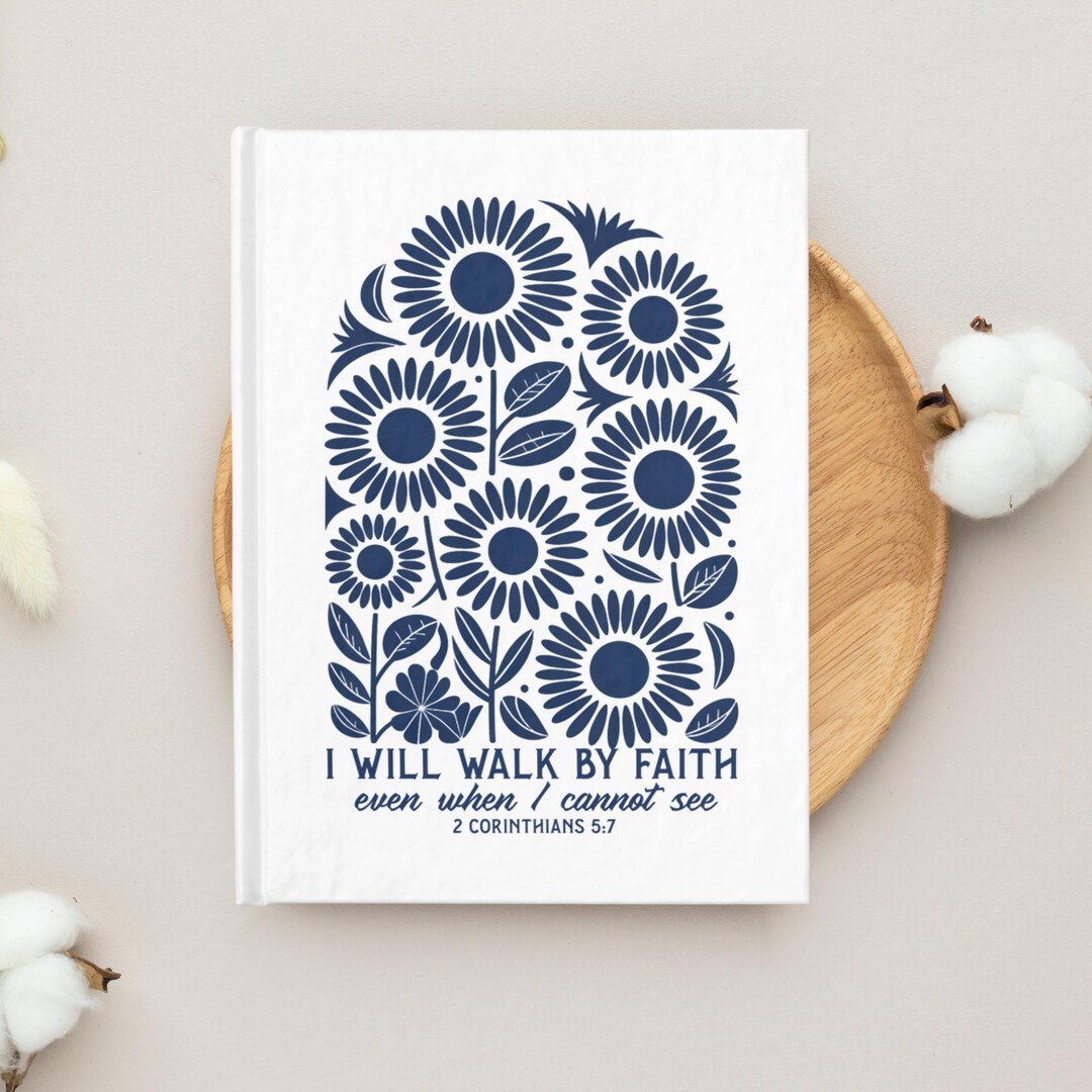 Walk by Faith Bible Verse Journal Hardcover Christian Notebook Custom ...
