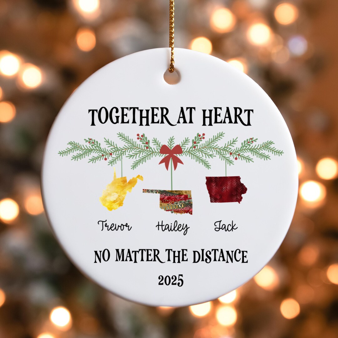 Long Distance Family Ornament With States for Family Far Away ...