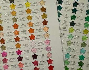 Juego de 320 marcadores Ohuhu con muestras de color.