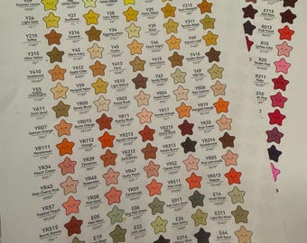 Tablas de muestras del juego de marcadores Ohuhu 320 para códigos de marcadores nuevos actualizados.