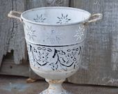 METAL DISTRESSED COUNTRY bowl vase ern garden shabby chic english country french country swedish nordic french nordic