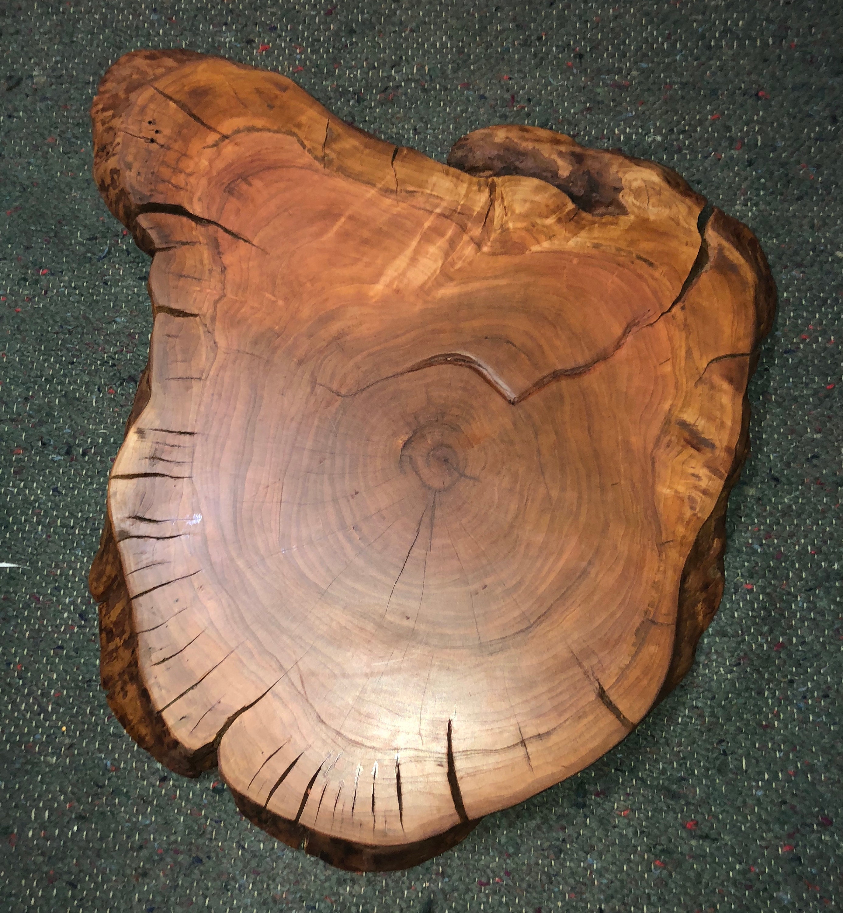Finished Large Cherry Tree Trunk Slice With Live Edges And Etsy