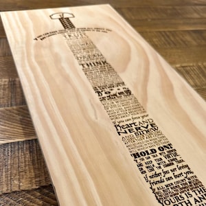 Engraved Wooden Sign – “If” Poem by Rudyard Kipling, You'll Be a Man, My Son!