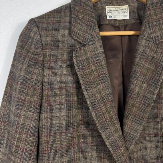 Pendleton VTG Wool Plaid Womens Brown Classic Aca… - image 3