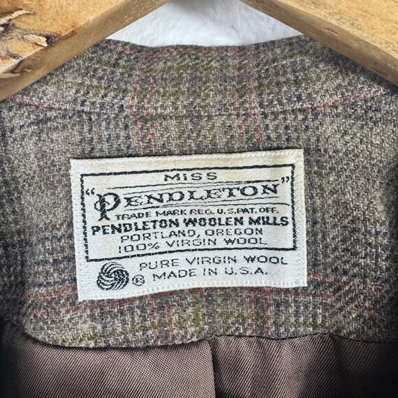 Pendleton VTG Wool Plaid Womens Brown Classic Aca… - image 9