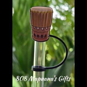 Hawaii Edition Hawaiian Hula Drum (Pahu) Straw Toppers (Starbucks, Yeti and Stanley Straws)