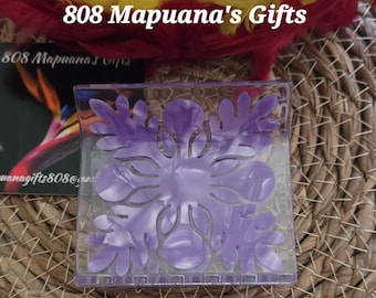 Hawaii Kine Lavender Ulu Quilted Block Hair Claw
