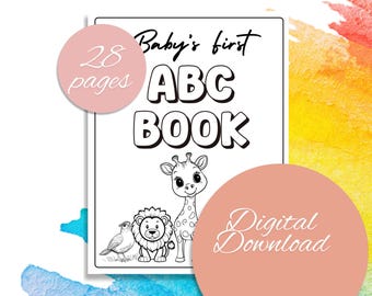 ABC de la baby shower : pages à colorier à imprimer (téléchargement numérique)