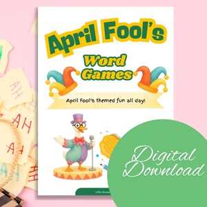 April Fool’s Day Word Games Printable | Word Search, Scramble, Riddles, Code Breaker, Silly Sentences | No Prep