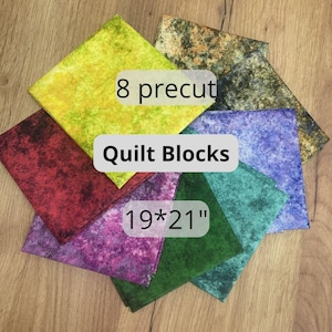 Pre-cut cotton fabric scraps, Blender Cotton set of 8 colors, quilting blanket