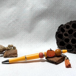Thanksgiving Pen- Pumpkins.  Handcrafted. Black Ink.