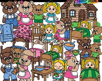 Goldilocks and The Three Bears Clipart | Fairy Tales | Nursery Rhymes