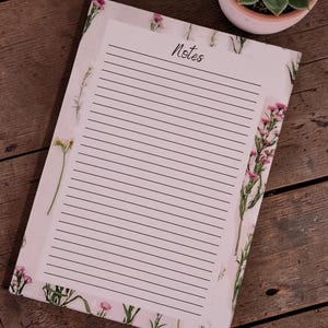 Anteckningsblock med blommiga anteckningar | Söt brevpapperspresent till henne | Liten anteckningsbok för skrivbord eller dagbok