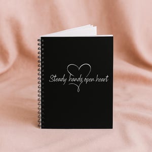 Carnet de notes minimaliste pour maman, journal à couverture noire avec citation motivante, carnet de croquis en spirale, cadeau pour femme