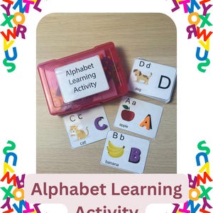 Juego de aprendizaje del abecedario para niños pequeños: actividad de emparejamiento de letras, juguete educativo preescolar, juego de aprendizaje en casa, reconocimiento de letras para niños de 2 a 5 años