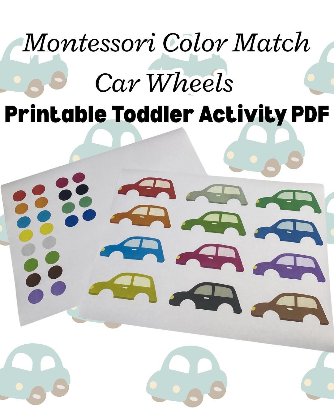 Montessori Color Match Car Wheels Activity – Toddler Fine Motor Skills ...