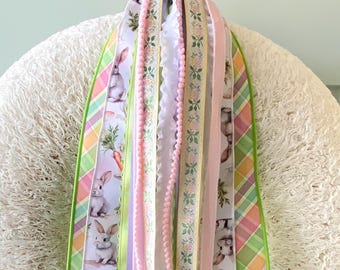 Paquete de cintas de Pascua sin lazo. Conjunto de cintas de primavera con clip metálico.