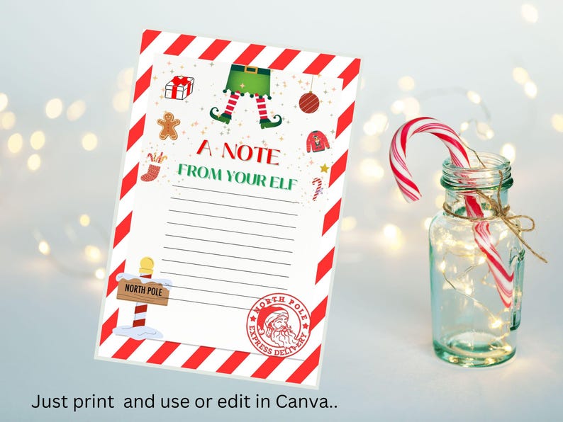 Elf Report Card, Personalized Elf Letter, Elf Mail, Editable Note From ...