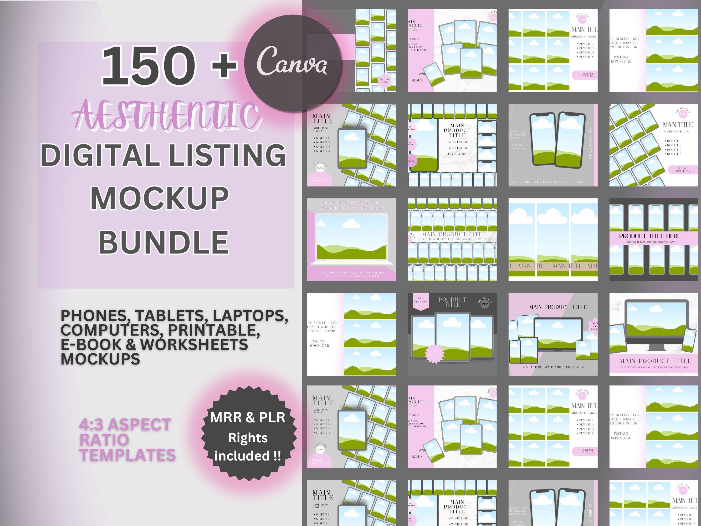 Etsy Listing Mockup Bundle Templates | Editable MRR & PLR Designs for ...