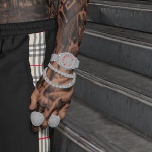 custom rolex watch, bracelet & rings set for left hand fivem ready with 5 different colors