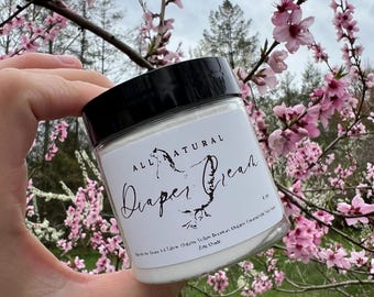 All Natural Diaper Cream - Grassfed Beef Tallow - Handmade Nontoxic Unscented - Baby Shower Gift
