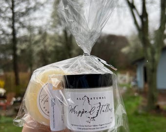 Grassfed Suet Skincare Gift Set: Whipped Tallow Moisturizer, Soap, and Lip Balm
