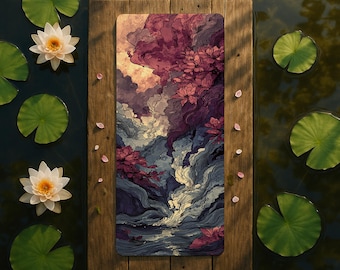 Lotus Wave Yoga Mat: Microfiber Suede, Anti-Slip