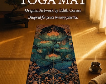 Tapete de ioga de espuma Ember Lotus 24×72 6 mm, parte superior de camurça, borracha antiderrapante