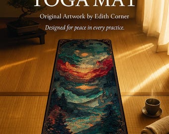 Eternal Dawn Yoga Mat 24×70, Suede Top, Non-Slip Rubber