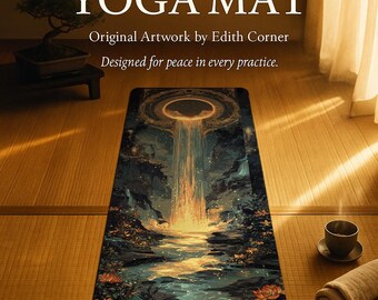 Esterilla de yoga Celestial Waterfall de 24 x 70 cm, superficie de ante y goma antideslizante