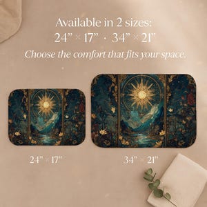 Tapete de Banho Celestial Art Déco, Tapete de Banheiro Macio de Espuma Viscoelástica Antiderrapante, Design Estético de Raios de Sol Fantásticos imagem 8