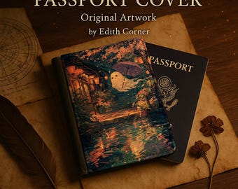 Funda para pasaporte Ghost Street, diseño Anime Lantern Bloom, cartera de viaje de piel sintética (bloqueo RFID)