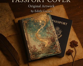 Capa para Passaporte Celestial: Carteira de Viagem em Couro Sintético com Bloqueio RFID