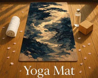 Mountain Stream Yoga Mat: Anti-Slip Rubber Fitness Mat