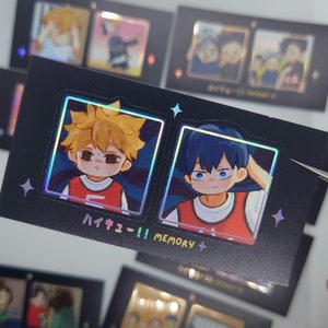 Pegatinas holográficas de emoticones para fanáticos de Haikyuu / Mini escenario combinado de voleibol para chicos / Linda decoración de anime de alta calidad