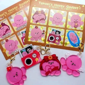 Takopi's Happy Gadgets mini acrylbedel en holografische stickers| Originele Sin van Takopi