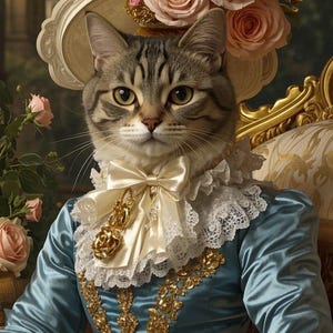Custom Pet Portrait, Princess Pet Painting, Personalized Pet Art, Queen Pet Artwork, Canvas Pet Portraits, Renaissance Cat Portrait, Dog Art