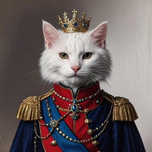 Custom Pet Portrait Cat Portrait Royal Historical Pet Portrait Painting Canvas Renaissance Dog Portrait From Photo Royal Pet King Portrait