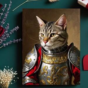 Custom Knight PetPortrait, Pet portraits,Custom Pet Portrait, Regalpet, knight pet, custompet,unique gifts,funnygifts, personalized