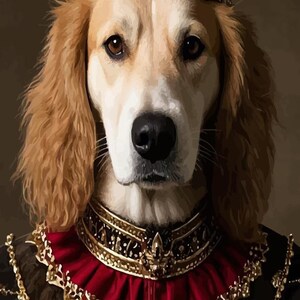 Custom Regal Pet Portrait, Royal Dog/Cat Painting, Pet Portrait, Royal Dog Portrait, Pet Portrait gift, Wall Art, Renaissance Pet Portrait