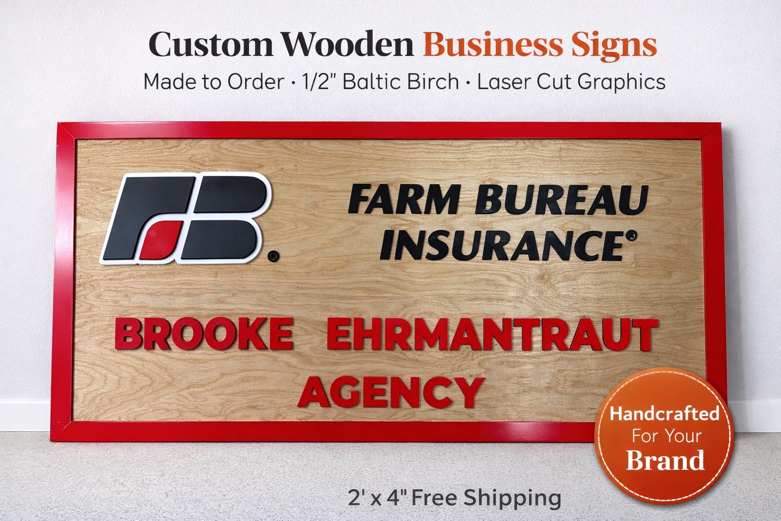 Custom Wooden Business Sign