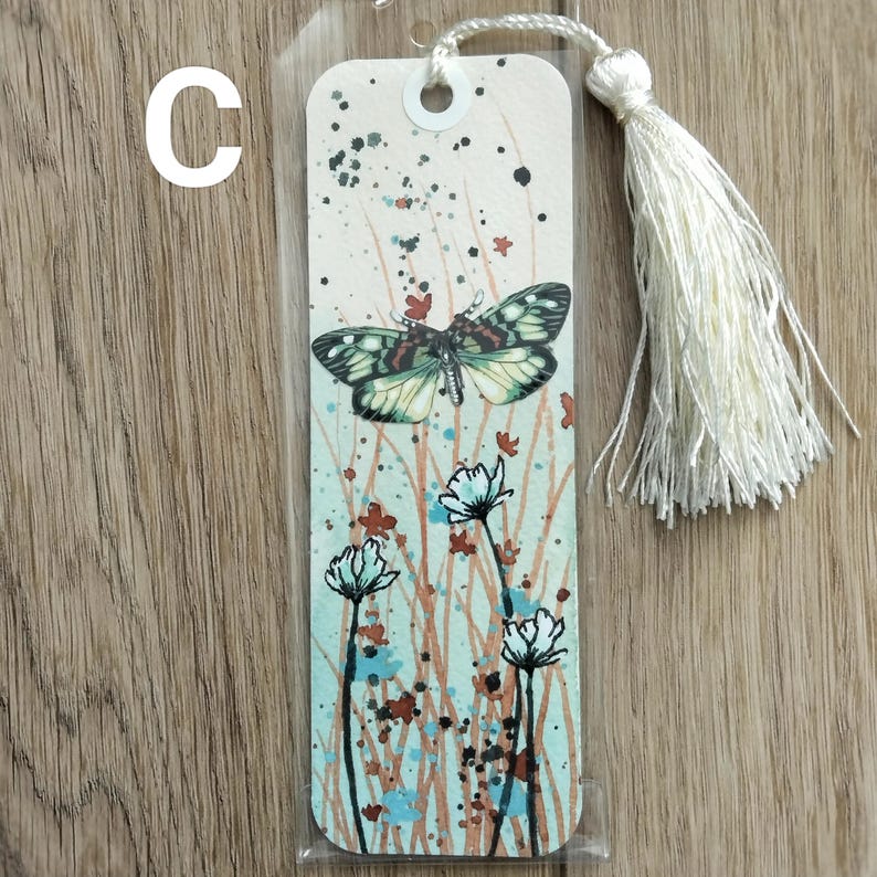 Butterfly and Flower Watercolor Bookmarks - Etsy
