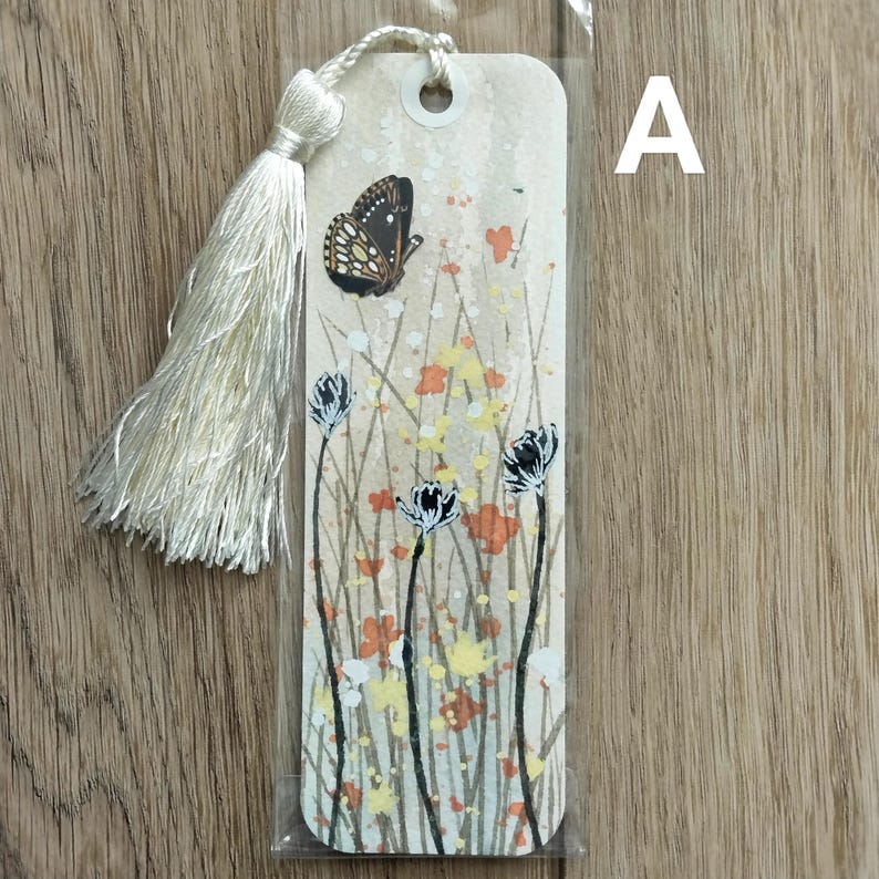 Butterfly and Flower Watercolor Bookmarks - Etsy