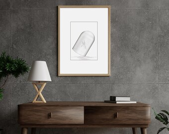 Minimalist Hummingbird Digital Wall Art