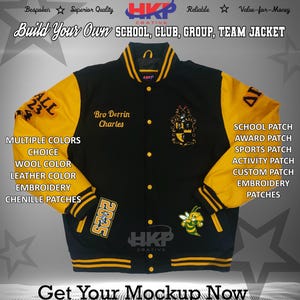Chaqueta Letterman personalizada / Chaquetas bomber universitarias personalizadas para hombres y mujeres / Diseños personalizables / Chaqueta de béisbol / Diseñe su chaqueta
