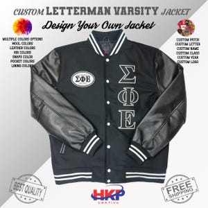 Chaqueta universitaria personalizada Chaqueta Sigma Phi Epsilon Chaqueta universitaria de fraternidad Chaqueta de cuero de lana Personaliza tu chaqueta